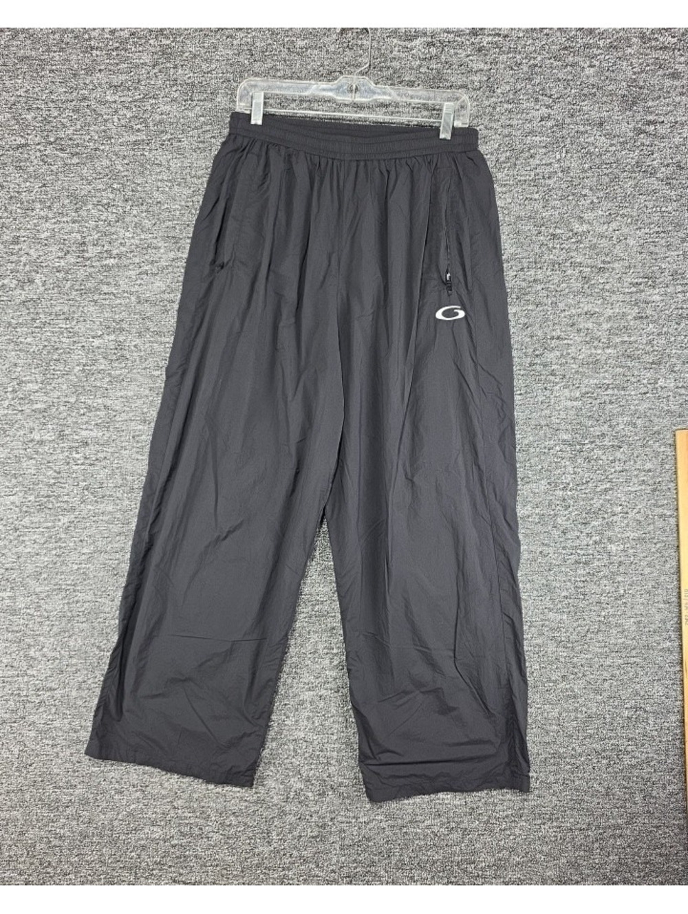 Balenciaga Men's Track Pants Black Size M Pull On Elastic Waist Pockets Logo